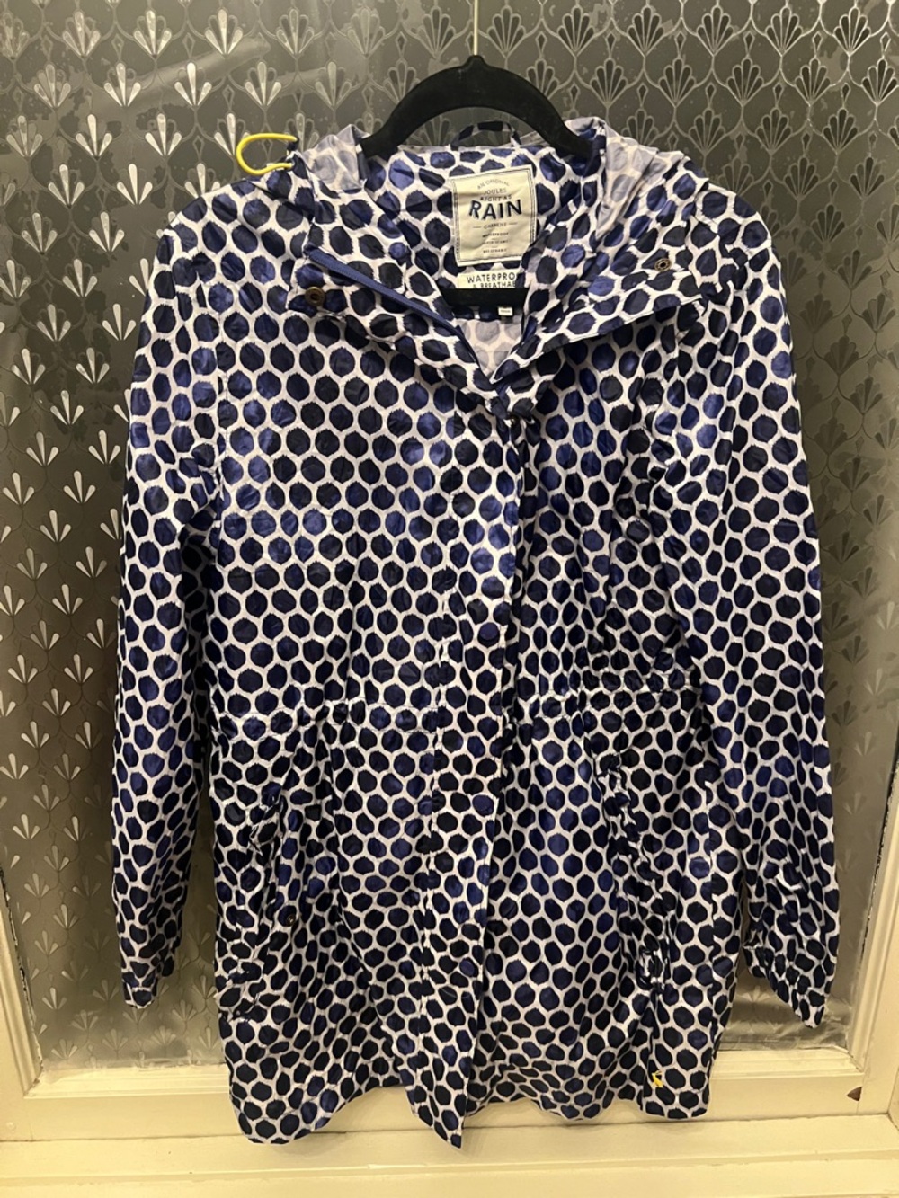 Joules Navy & White Polka Dot Waterproof Trench Coat
